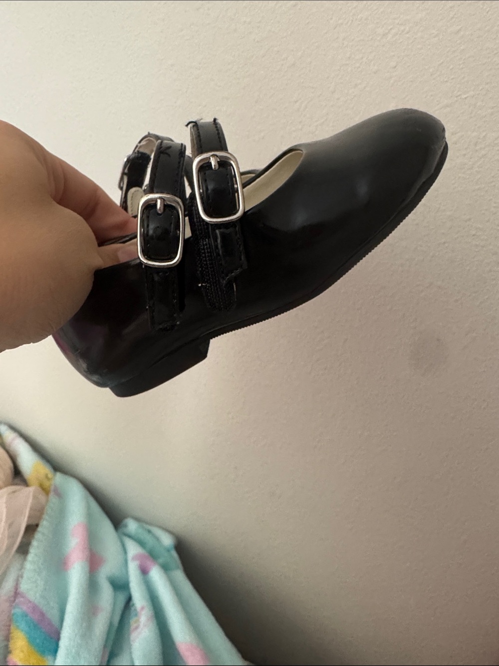GAP Black Patent Double-Strap Mary Jane Flats
